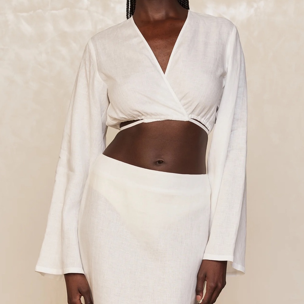 NWT Monday Swimwear Azores Top - White Linen